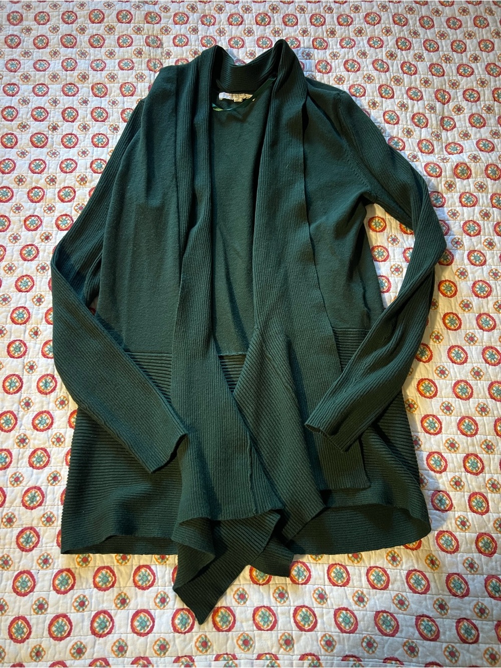 Emerald Green Flowy Cardigan Sweater size large